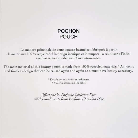 DIOR White Canvas Bucket Pouch Beauty Embroidered DIOR Logo & Box! - Picture 6 of 15